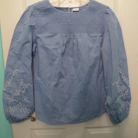 Lascana Pure Collection Baby Blue top with white embroidery with Tags  Size 6 - Picture 1 of 7